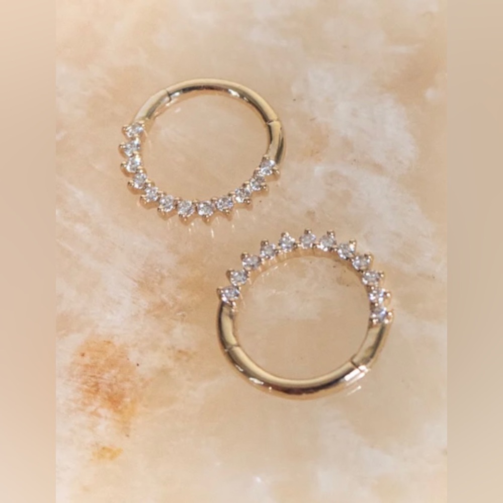 Kate Diamond Hoops - Picture 2 of 4